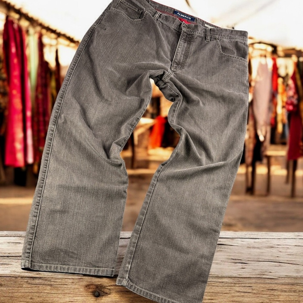 Alberto T400 Jeans Men 38x34 (37x29) Brown Stone Denim Modern Fit *minor blemish